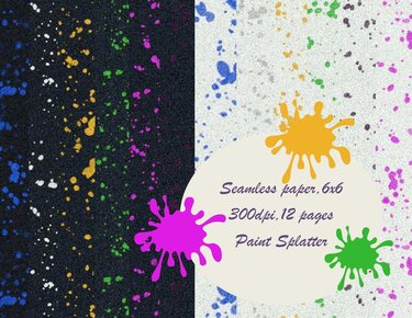 Multi-colored blots digital paper - Crafts