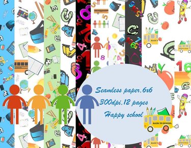 Seamless paper, happy school - Crafts
