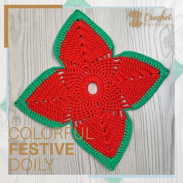 Pattern Colorful Festive Doily - Crochet