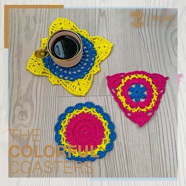 Colorful Coaster Triple Pack Pattern - Crochet