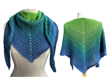 Soloanleitung flaches Dreieckstuch "Frostig" - Häkeln