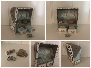 Bastelanleitung Strandkorb aus Papier