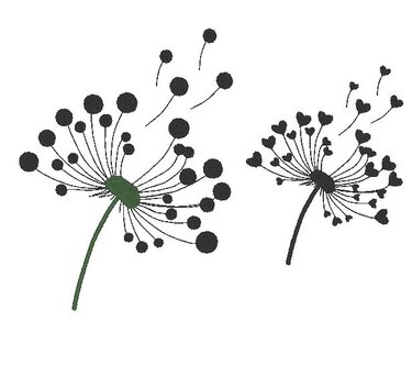 Pusteblumen Stickdatei Pusteblume mit Herz - Sticken