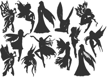 Fee Silhouetten Stickdatei 2 - Sticken