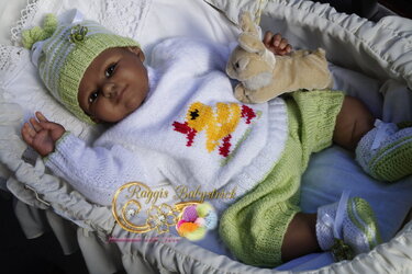 Strickanleitung für Baby's u. Reborns 4-teilig Modell Iris Gr. 50 - 56