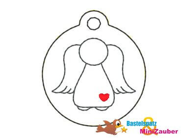 Stickdatei - ITH - Anhänger Engel - Sticken