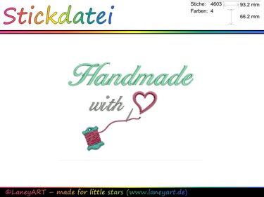 Stickdatei "Handmade with LOVE"
