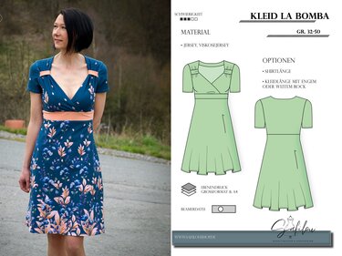 Kleid La Bomba – PDF Schnittmuster |  Wickelkleid in den Größen 32-50