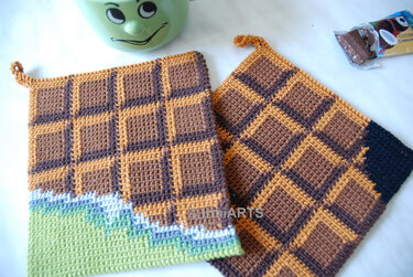 Häkelanleitung Schokoladen-Topflappen in Doubleface-Technik