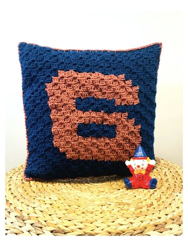 Anleitung Kissen Zahl 6 - Häkeln