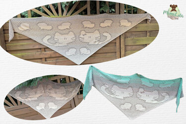 MOTIVTUCH „Verliebte Katzen“ - Häkelanleitung