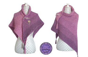 kostenlose Häkelanleitung 2-in-1 Dreieckstücher mit Relief-Muster Marilyn