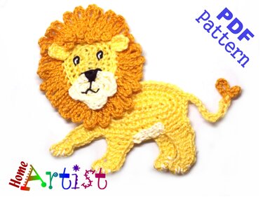 Lion Crochet Applique Pattern
