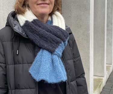 Schal Lui Strickanleitung Zopfmuster Rippenmuster