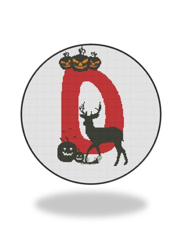 Letter D cross stitch pattern - Embroidery