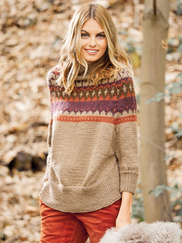 Strickanleitung: Cape-Pulli mit Jacquardpasse