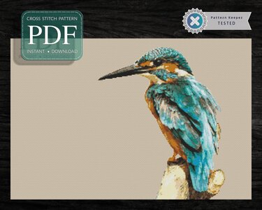 Kingfisher > Cross Stitch Pattern - Embroidery