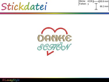 Stickdatei "DANKESCHÖN" - Sticken