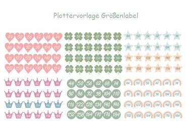 Plotterdatei Gr&ouml;&szlig;enlabel verschiedene Motive - Plotting