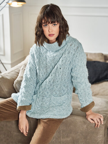 Strickanleitung: Kuschelpulli mit aufgesetzten Taschen