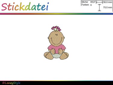 Stickdatei "Baby - Babygirl - Mädchen" - (DST, VP3, XXX, PES) - Sticken