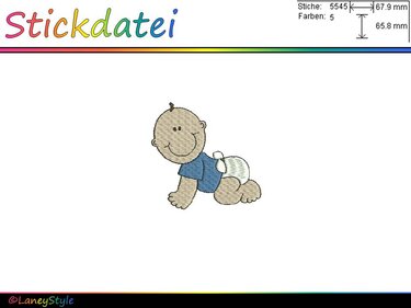 Stickdatei "Baby - Babyboy - Junge" - (DST, VP3, XXX, PES) - Sticken