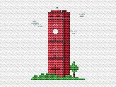 Kreuzstichvorlage Alter Leuchtturm Borkum, große Leuchtturmliebe sticken