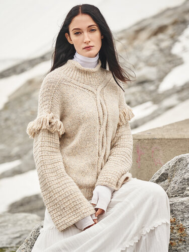 Strickanleitung: Zopf-Pulli mit coolen Ärmelfransen