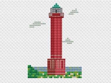 Kreuzstichvorlage Leuchtturm Norderney, Maritimes für kleine Stickereien - Sticken