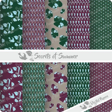 Digital Paper Scrapbooking Vintage "Secret of Summer" - Basteln
