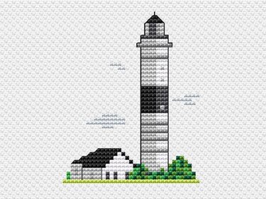 Kreuzstichvorlage Leuchtturm Kampen auf Sylt als PDF Download - Sticken