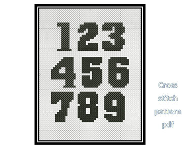 Numbers cross stitch pattern - Embroidery