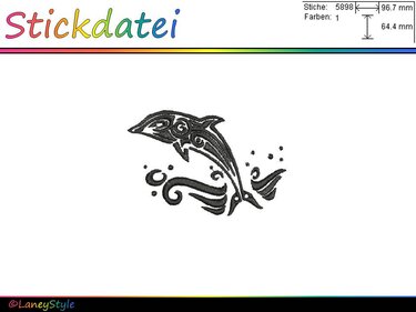 Stickdatei "Delfin - Tattoo" - Sticken
