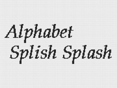 Kreuzstichvorlage Alphabet "Splish Splash", Stickschrift für Wunschtexte - Sticken