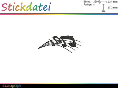 Stickdatei "Musik - Konzert - Noten - Musiknoten" - Sticken