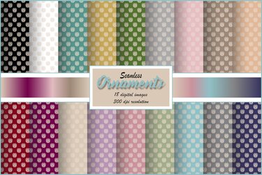 Digital Papier nahtlos 18 Pastellfarben Ornamente - Basteln