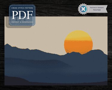Mountains Sunset > Cross Stitch Pattern PDF - Embroidery