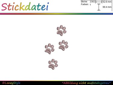 Stickdatei "Hundepfoten - Pfötchen" - Sticken