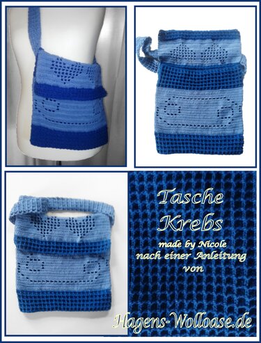 Häkelanleitung Tasche Sternzeichen "Krebs"