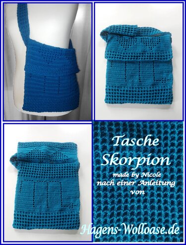 Häkelanleitung Tasche Sternzeichen "Skorpion"