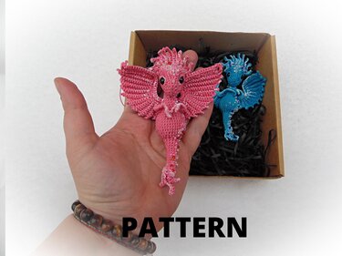 Crochet Dragon brooch