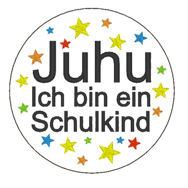 Schulkindbutton 1 ITH 10x10 Rahmen - Sticken