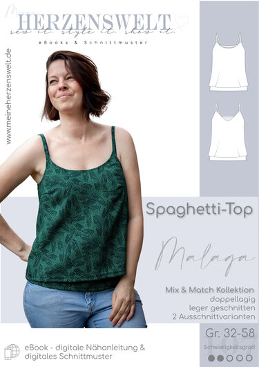 Top Damen – E-Book Schnittmuster Gr. 32-58 – Malaga