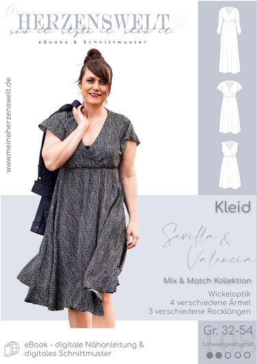 Kleid Damen – E-Book Schnittmuster Gr. 32-54 – Sevilla-Valencia