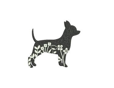 Chihuahua Flowers (2 Sizes) - Embroidery