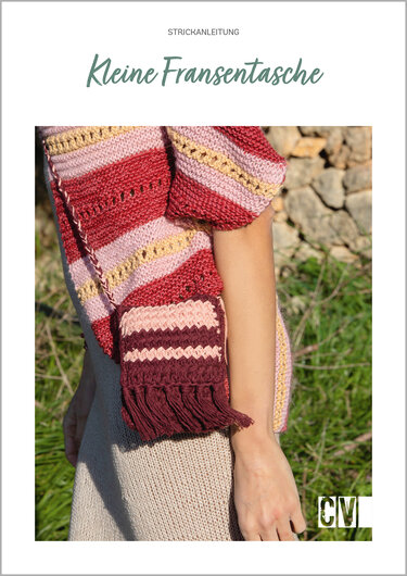 Strickanleitung kleine Umhängetasche mit Fransen