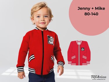 Collegejacke Jenni+Mike Gr. 80-140 Nähanleitung & Schnittmuster