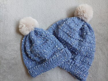 Strickanleitung Mütze für Vater und Sohn!