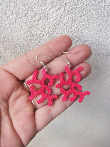 Coral earrings - Crochet