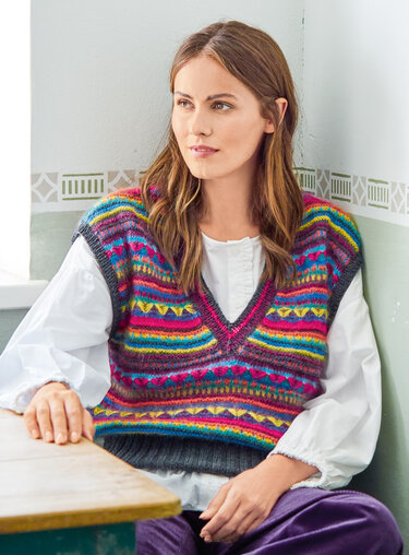 Slip-Over und Mütze mit Mexiko-Spirit - Stricken